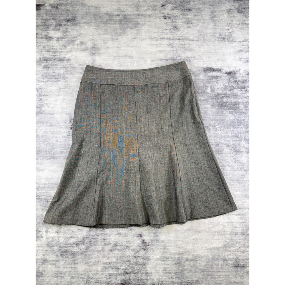 Alfani Womens Grey Pinstripe A-Line Flared Knee Length Career Skirt Size 8